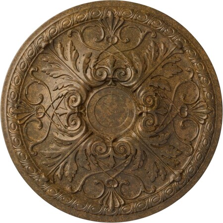 Ekena Millwork Tristan Ceiling Medallion (Fits Canopies up to 5 1/2"), Hand-Painted Rubbed Bronze, 26"OD x 3"P CM26TNRZS
